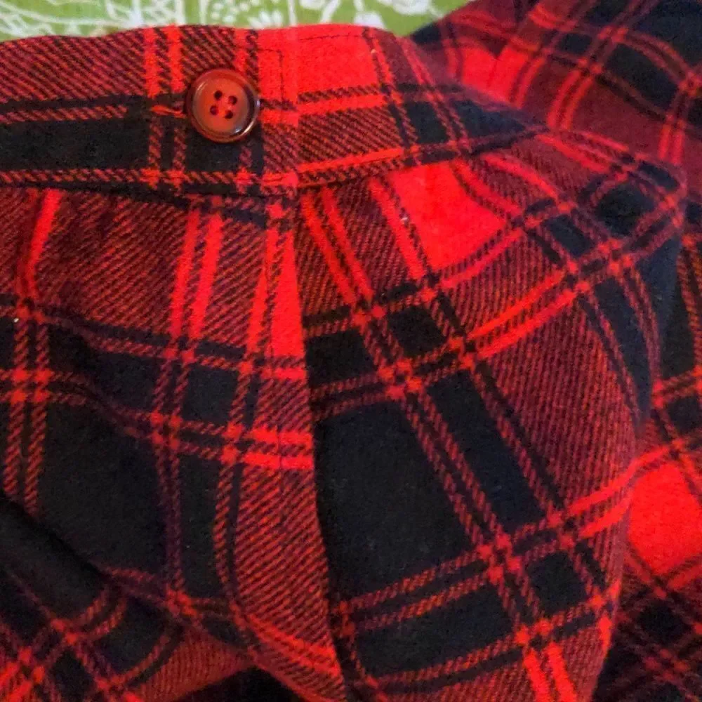 Pendleton vintage red‎ and black buffalo plaid wool skirt size 12